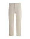 Brunello Cucinelli Jeans With Turn-up Hem In Neutral