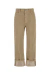 Brunello Cucinelli Dyed Finish Trousers With Pockets And Cuffs