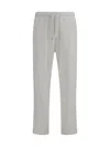 Brunello Cucinelli Men White Linen And Cotton Leisure Fit Trousers