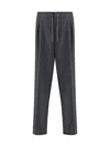 Brunello Cucinelli Virgin Wool Pants In Gray