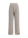 Brunello Cucinelli Ribbed Lurex Pants Elasticized Waistband In Gray
