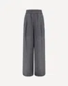 Brunello Cucinelli Check Linen Palazzo Trousers With Sequin Detail