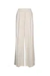 Brunello Cucinelli Fluid Linen Twill Double Pleat Wide Leg Trouser