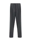 Brunello Cucinelli Virgin Wool Pants In Gray
