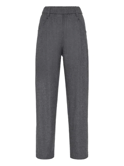 BRUNELLO CUCINELLI FLANNEL TWILL BAGGY PANTS