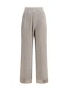 Brunello Cucinelli Ribbed Lurex Pants Elasticized Waistband In Brown