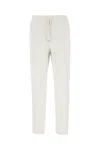 Brunello Cucinelli Melange Grey Cotton Blend Joggers In White