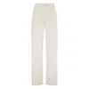 Brunello Cucinelli Loose Barrel Denim Pants With Monile In Neutral