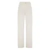Brunello Cucinelli Loose Barrel Denim Pants With Monile In Neutral