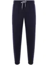 Brunello Cucinelli Cotton Blend Joggers With Ribbed Cuffs In Blue