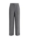 Brunello Cucinelli Striped Tailored Trousers In Gray
