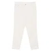 Brunello Cucinelli Cotton Trousers With Belt Loops And Rolled Cuffs In White
