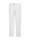 Brunello Cucinelli Tailored White Trousers With Concealed Fastening In Neutral