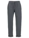Brunello Cucinelli Tapered-leg Drawstring Track Pants In Gray