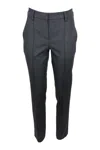 Brunello Cucinelli Stretch Cotton Drill Trousers With Monili On The Back Loop In Grey