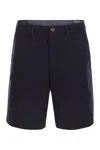 Brunello Cucinelli Garment-dyed Bermuda Shorts In Twisted Cotton Gabar In Navy