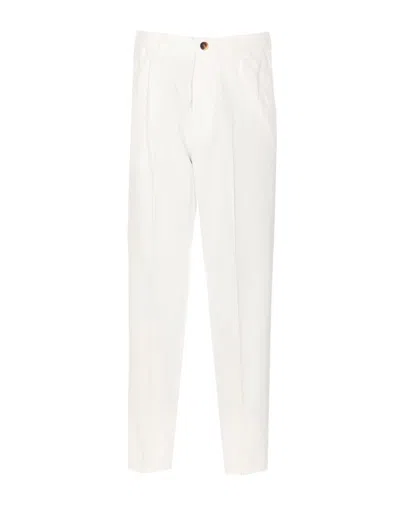 Brunello Cucinelli Garment-dyed Trousers In Twisted Cotton Gabardine In Beige