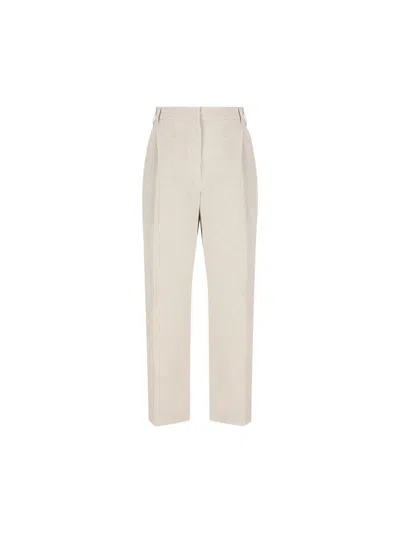 Brunello Cucinelli Monili Embellished Sparkling Slouchy Trousers In Beige