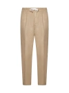 Brunello Cucinelli Trousers Linen Elastic Waistband In Beige