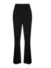 Brunello Cucinelli Monili-bead Bootcut Wool Trousers In Black