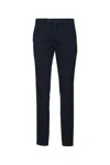 Brunello Cucinelli Cotton-virgin Wool Gabardine Italian Trousers In Blue