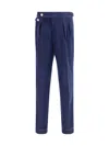 Brunello Cucinelli Men Wool Corduroy Trousers In Blue