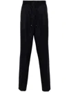 Brunello Cucinelli Navy Blue Wool Trousers In Blue