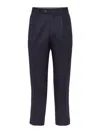 Brunello Cucinelli Men's Virgin Wool Flannel Leisure Fit Trousers In Blue