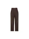 Brunello Cucinelli Belted Trousers In Brown