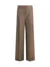 Brunello Cucinelli Wide Leg Pants In Brown