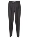 Brunello Cucinelli Pleated Drawstring Trousers In Brown