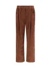 Brunello Cucinelli Soft Corduroy Pleated Straight-leg Ankle Pants In Brown