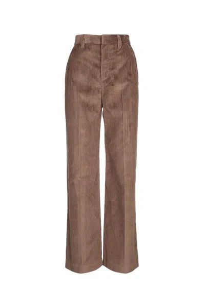 Brunello Cucinelli Suede Wide-leg Pants In Brown