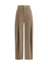 Brunello Cucinelli Jewel Embellished Wide Leg Trousers In Brown
