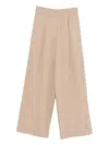 Brunello Cucinelli Cotton Trousers Wide Leg Side And Back Pockets In Brown