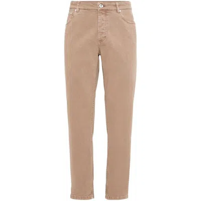 Brunello Cucinelli Dyed Straight-leg Jeans In Brown