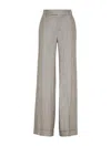 Brunello Cucinelli Pressed-crease Wide-leg Trousers In Brown Silver