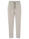 Brunello Cucinelli Pearl Grey Cotton Fleece Trousers