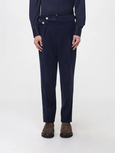Brunello Cucinelli Straight-leg Pleated Cotton-corduroy Trousers In Blue
