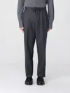 Brunello Cucinelli Grey Pinstriped Virgin Wool Trousers
