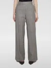 Brunello Cucinelli Pinstripe Wool Wide Flared Pants With Cuffs In Beige