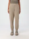 Brunello Cucinelli Ribbed Cuffs Cashmere Pants In Beige