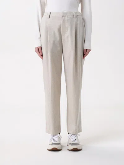 Brunello Cucinelli Pants  Woman Color Beige In Beige