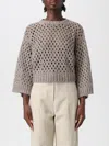 Brunello Cucinelli Pants  Woman Color Beige In Gray