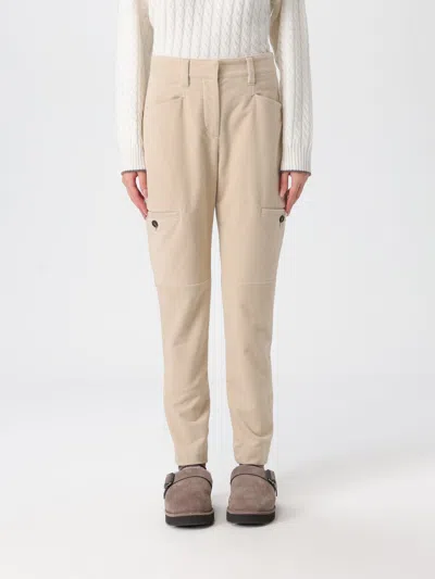 Brunello Cucinelli Pants  Woman Color Beige In Neutral