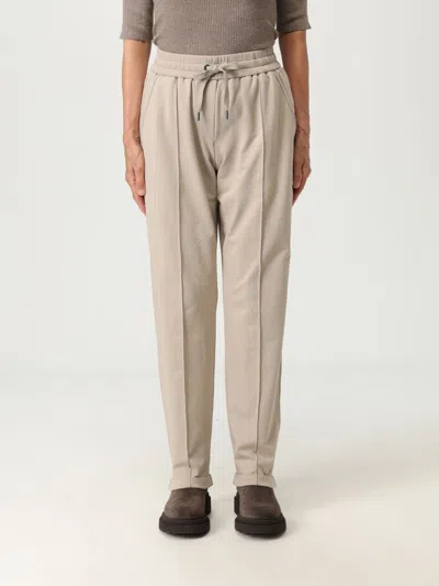 Brunello Cucinelli Pants  Woman Color Beige In Brown