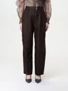Brunello Cucinelli Belted Trousers In Brown
