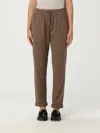 Brunello Cucinelli Cotton-silk Blend Joggers With Side Monile Detail In Brown
