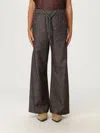 Brunello Cucinelli Trousers Wide Leg Drawstring Waist In Brown