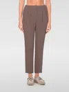 Brunello Cucinelli Elastic Crepe Brown Trousers In Brown